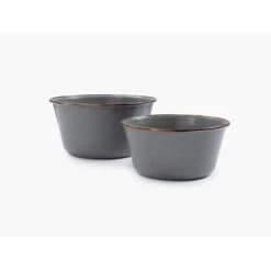 Barebones Bols à Mélanger En Émail - 2 Pièces - Gris Pierre -Daiwa Magasin barebones bols a melanger en email 2 pieces gris pierre 1