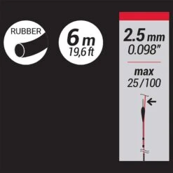 ELASTIQUE PLEIN 2,5 MM 6M -Daiwa Magasin elastique plein 25 mm 6m 2